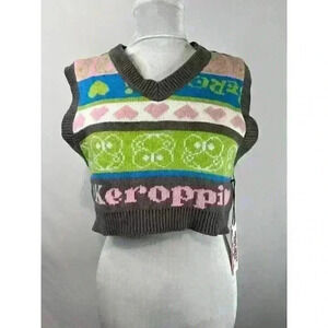Sanrio Forever‎ 21 x Hello Kitty and Friends Keroppi Cropped Knit Vest Size M